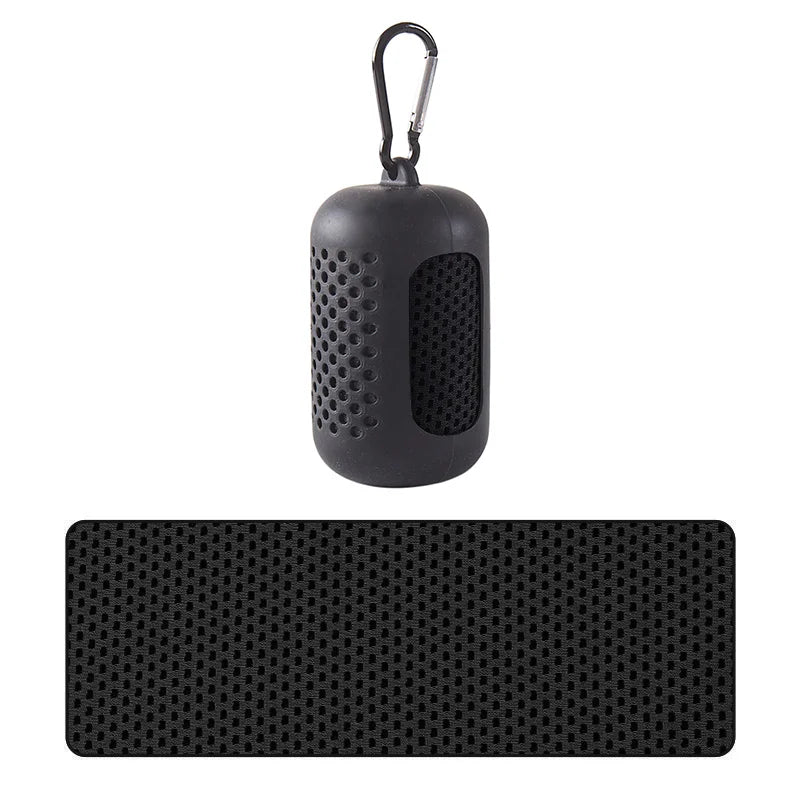Sculpta™ Cooling Gym Towel | Instant Cooling Microfibre Sports Towel with Silicone Carry Case | Quick Dry for Gym, Running, Fitness, Hiking & Travel