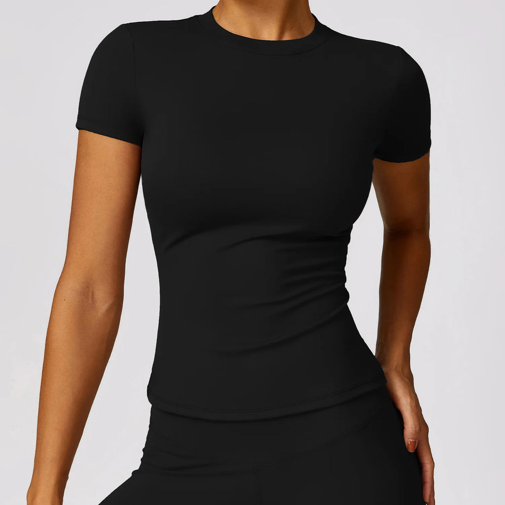 Sculpta Women Running Sports T Shirt Summer Short Sleeve Round Neck Breathable Stretchy GYM Yoga Slim Fitness Active Top Tee