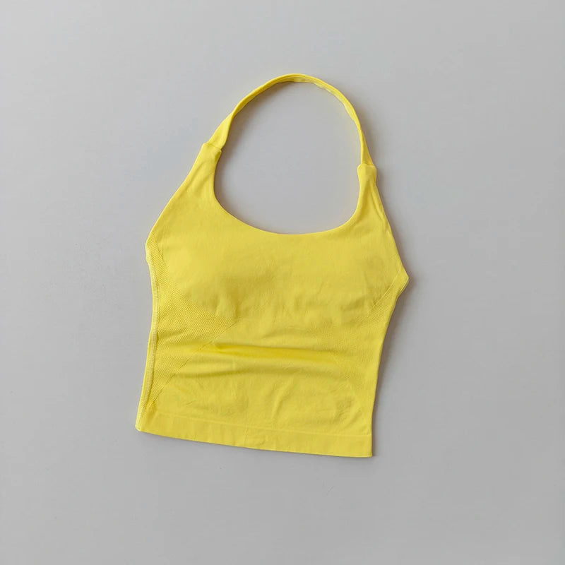 Sculpta™ Halter Sports Bra | High Support Seamless Gym & Running Bra for Women