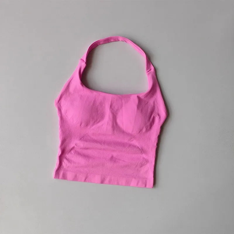 Sculpta™ Halter Sports Bra | High Support Seamless Gym & Running Bra for Women