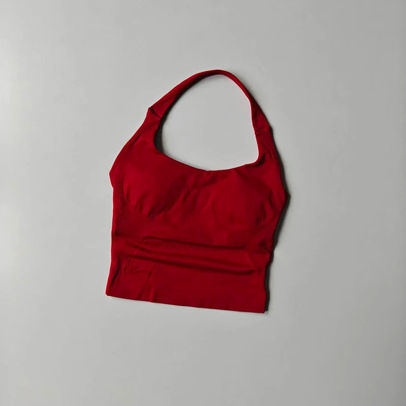 Sculpta™ Halter Sports Bra | High Support Seamless Gym & Running Bra for Women