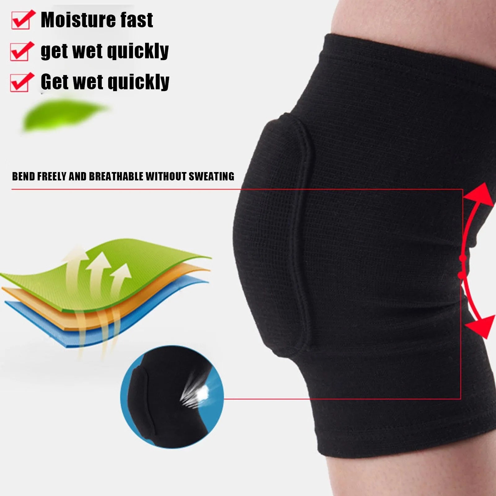 Sculpta™ Compression Knee Pads (2 Pack) | Elastic Knee Support Sleeves with Thick EVA Padding for Gym, Volleyball, Running & Fitness