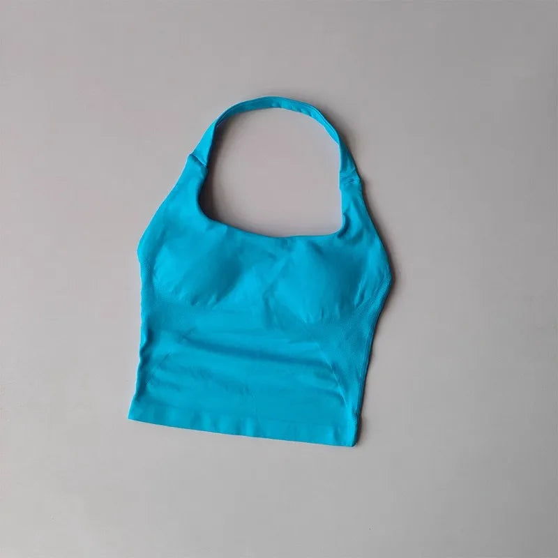 Sculpta™ Halter Sports Bra | High Support Seamless Gym & Running Bra for Women