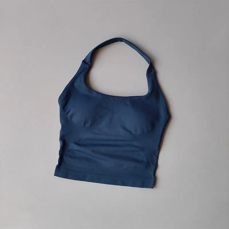 Sculpta™ Halter Sports Bra | High Support Seamless Gym & Running Bra for Women