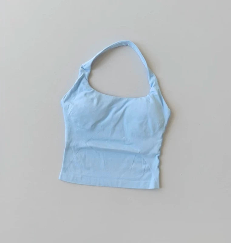 Sculpta™ Seamless Halter Neck Gym Top | Built-In Bra Women’s Fitness Tank