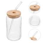 Sculpta™ Glass Protein Tumbler | Bamboo Lid & Reusable Straw Coffee & Supplement Cup