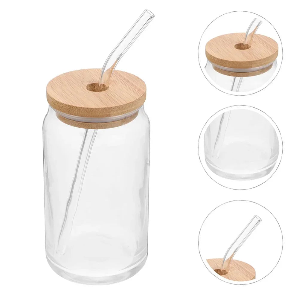 Sculpta™ Glass Protein Tumbler | Bamboo Lid & Reusable Straw Coffee & Supplement Cup