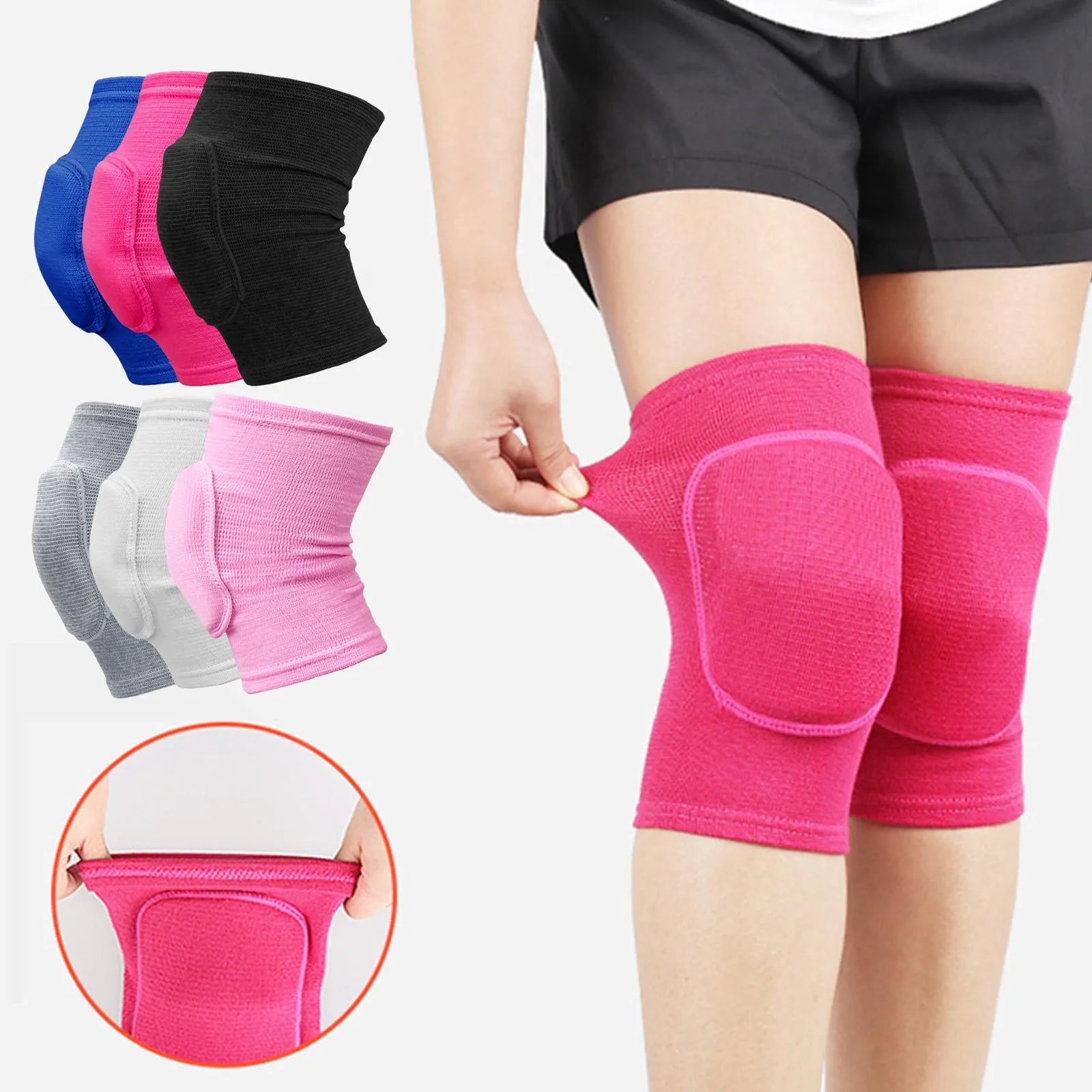 Sculpta™ Compression Knee Pads (2 Pack) | Elastic Knee Support Sleeves with Thick EVA Padding for Gym, Volleyball, Running & Fitness