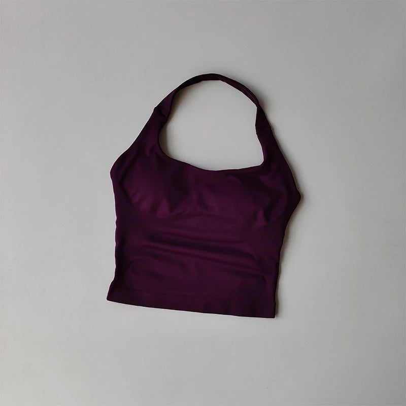 Sculpta™ Seamless Halter Neck Gym Top | Built-In Bra Women’s Fitness Tank