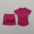Sculpta™ Seamless Gym Set | Sculpt Performance T-Shirt & Scrunch Shorts for Women