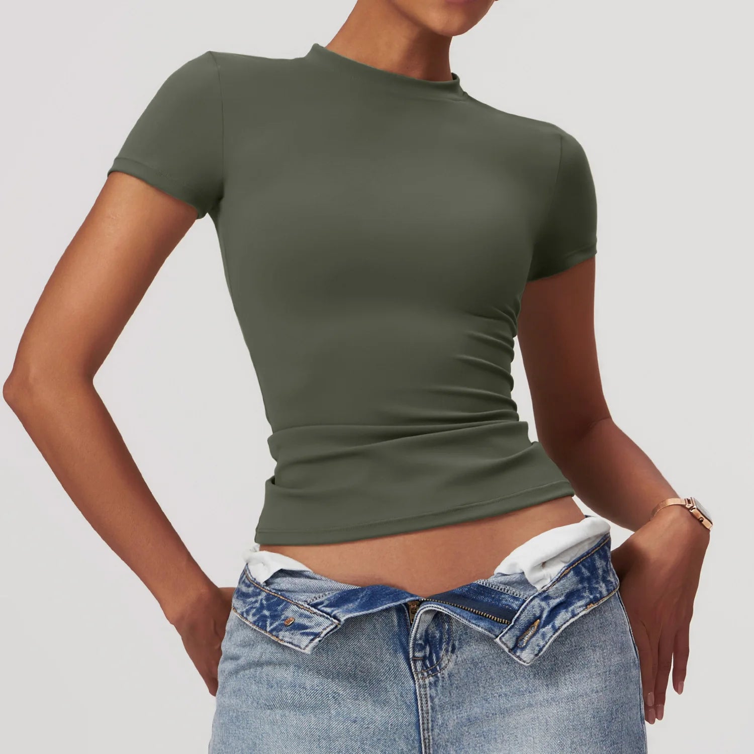 Sculpta Women Running Sports T Shirt Summer Short Sleeve Round Neck Breathable Stretchy GYM Yoga Slim Fitness Active Top Tee