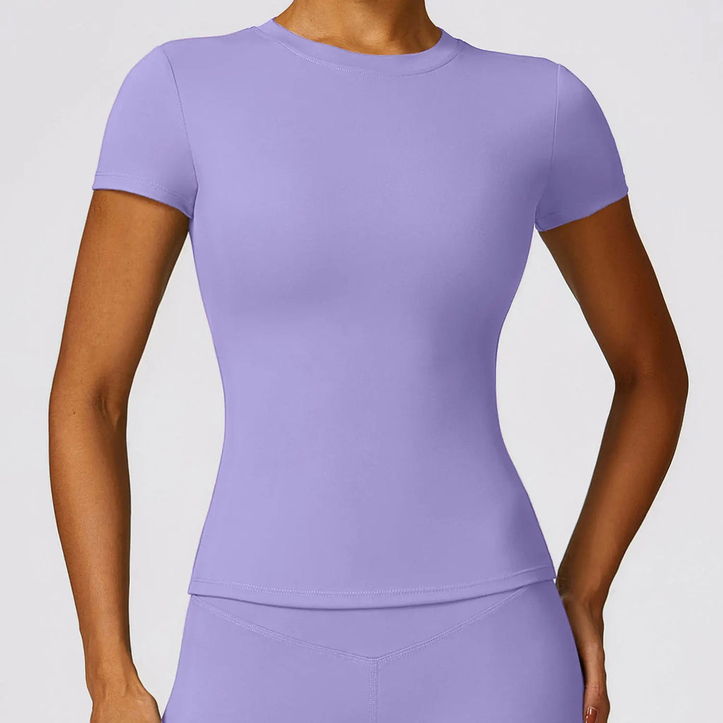 Sculpta Women Running Sports T Shirt Summer Short Sleeve Round Neck Breathable Stretchy GYM Yoga Slim Fitness Active Top Tee