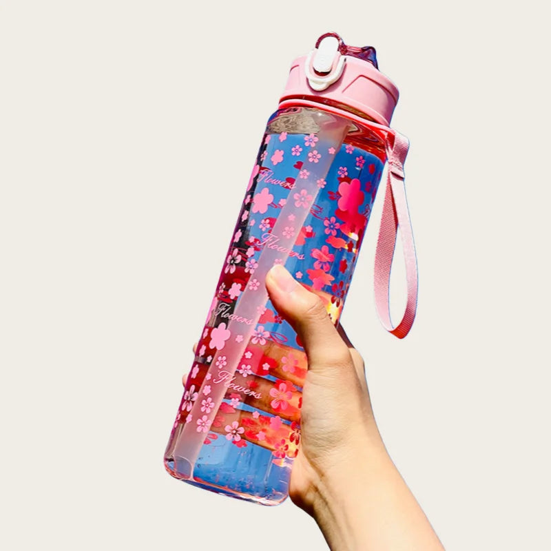 Sculpta™ 800ml Sports Water Bottle | Leakproof Gym Bottle with Time Marker & Carry Strap