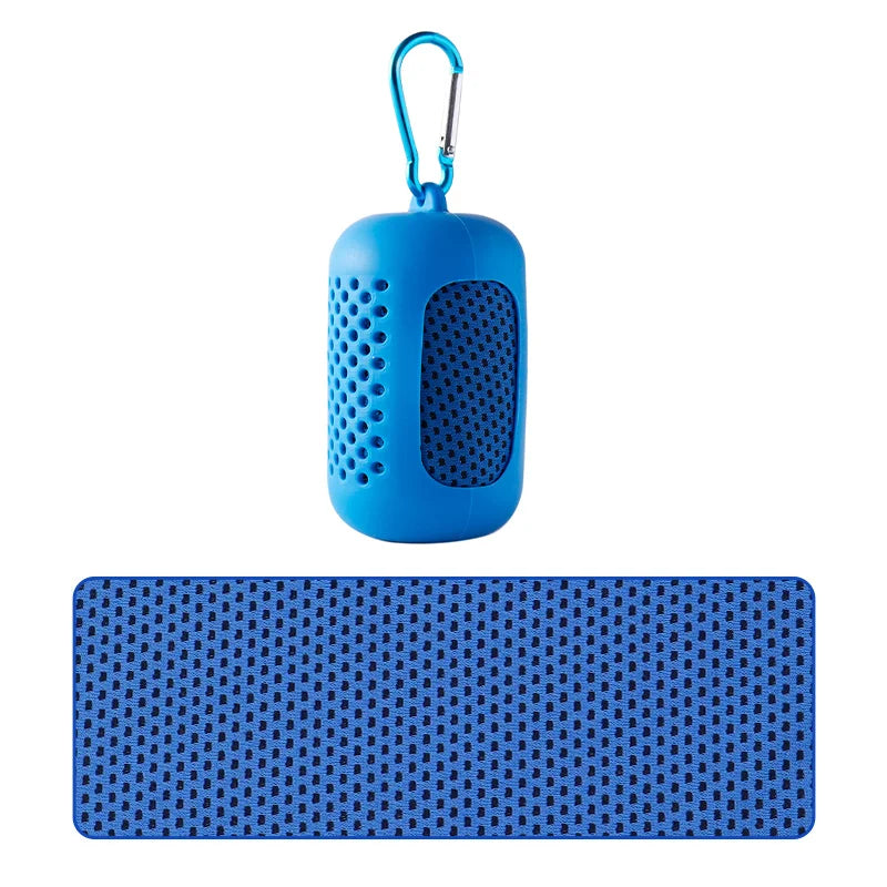 Sculpta™ Cooling Gym Towel | Instant Cooling Microfibre Sports Towel with Silicone Carry Case | Quick Dry for Gym, Running, Fitness, Hiking & Travel
