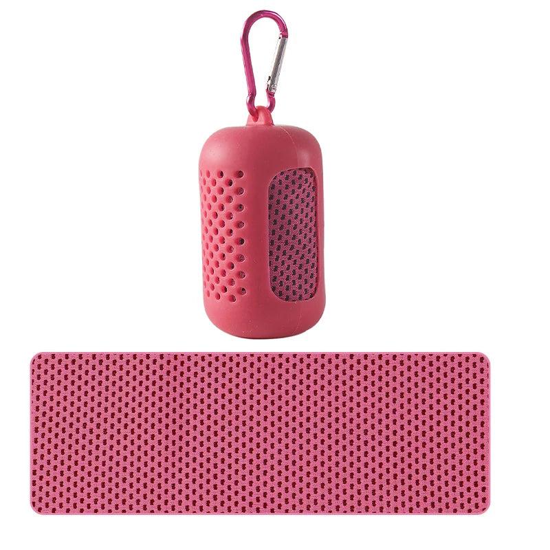 Sculpta™ Cooling Gym Towel | Instant Cooling Microfibre Sports Towel with Silicone Carry Case | Quick Dry for Gym, Running, Fitness, Hiking & Travel