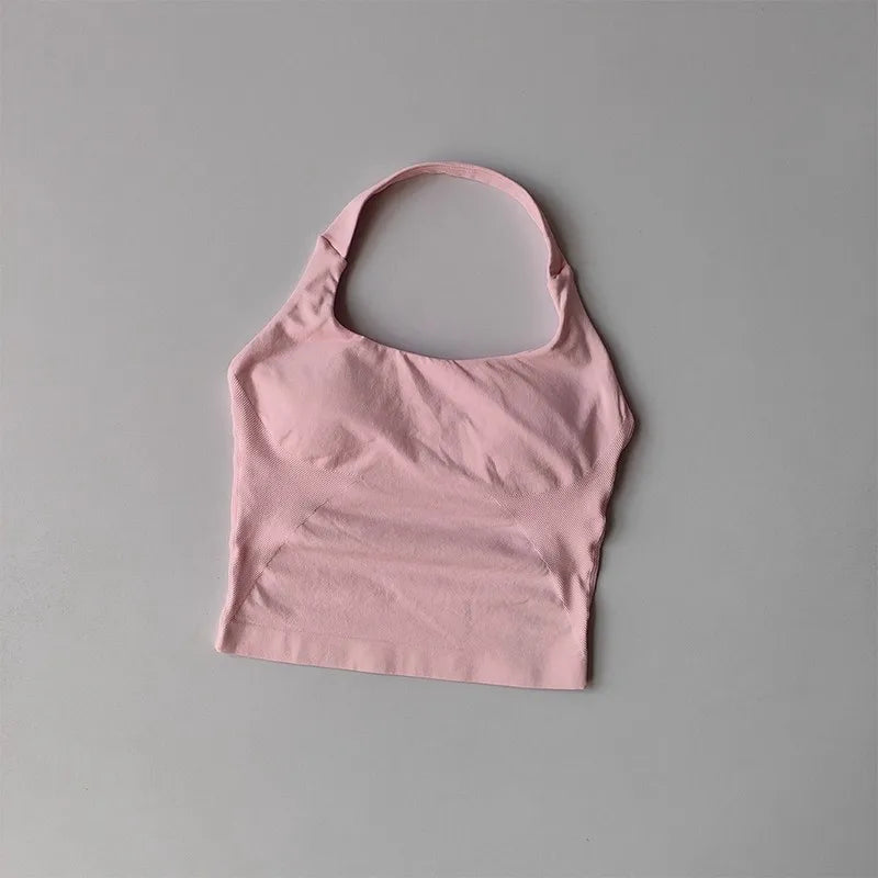 Sculpta™ Halter Sports Bra | High Support Seamless Gym & Running Bra for Women
