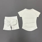 Sculpta™ Seamless Gym Set | Sculpt Performance T-Shirt & Scrunch Shorts for Women