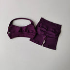 Sculpta™ Halter Neck Sports Bra & High Waist Scrunch Shorts Gym Set | Seamless Yoga & Pilates Activewear for Women