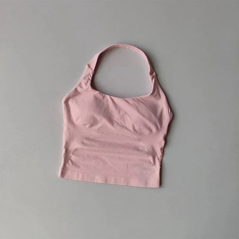 Sculpta™ Seamless Halter Neck Gym Top | Built-In Bra Women’s Fitness Tank