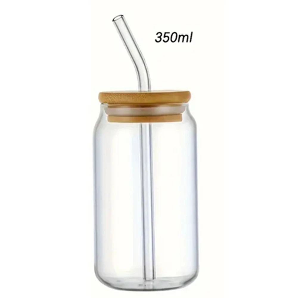 Sculpta™ Glass Protein Tumbler | Bamboo Lid & Reusable Straw Coffee & Supplement Cup