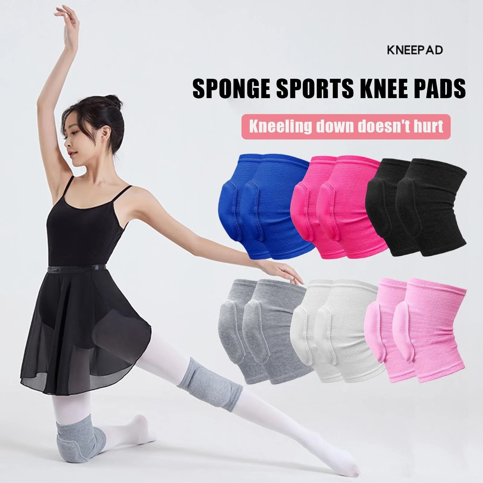 Sculpta™ Compression Knee Pads (2 Pack) | Elastic Knee Support Sleeves with Thick EVA Padding for Gym, Volleyball, Running & Fitness