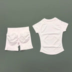 Sculpta™ 2 Piece Seamless Gym Set | Women’s Short Sleeve Crop Top & High Waist Sports Shorts Activewear