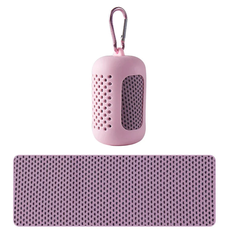 Sculpta™ Cooling Gym Towel | Instant Cooling Microfibre Sports Towel with Silicone Carry Case | Quick Dry for Gym, Running, Fitness, Hiking & Travel