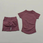 Sculpta™ Seamless Gym Set | Sculpt Performance T-Shirt & Scrunch Shorts for Women
