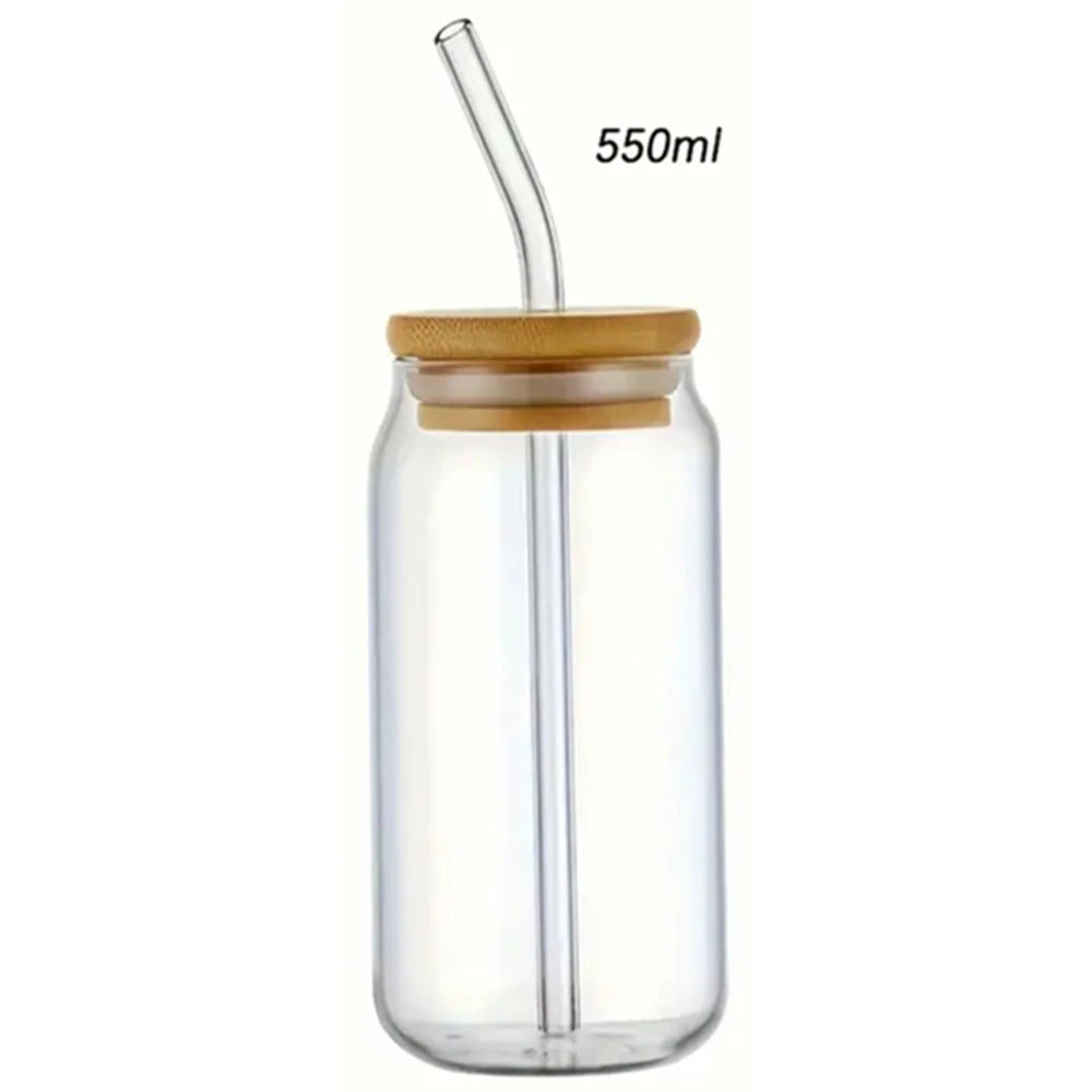 Sculpta™ Glass Protein Tumbler | Bamboo Lid & Reusable Straw Coffee & Supplement Cup