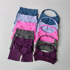 Sculpta™ Halter Neck Sports Bra & High Waist Scrunch Shorts Gym Set | Seamless Yoga & Pilates Activewear for Women