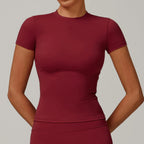 Sculpta Women Running Sports T Shirt Summer Short Sleeve Round Neck Breathable Stretchy GYM Yoga Slim Fitness Active Top Tee