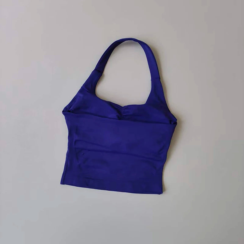 Sculpta™ Halter Sports Bra | High Support Seamless Gym & Running Bra for Women